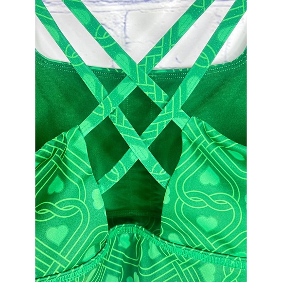 CVG Constantly Varied Gear Green Celtic Shamrock Strap Sports Bra Womens Medium - Picture 3 of 9